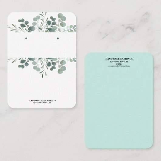 Green Earring Display Business Card Visitenkarte (Vorne/Hinten)