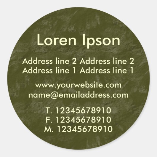 Green Earth Business / Profil Runder Aufkleber (Vorderseite)