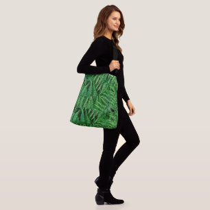 Green Earthy Fern Bag-A Touch of Nature: Crossbod Tragetaschen Mit Langen Trägern