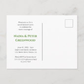 Green Eat Drink Wir Got Verheiratet Retro Elopemen Postkarte (Rückseite)