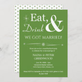 Green Eat Drink Wir Got Verheiratetes Elopement Pa Einladung (Vorne/Hinten)