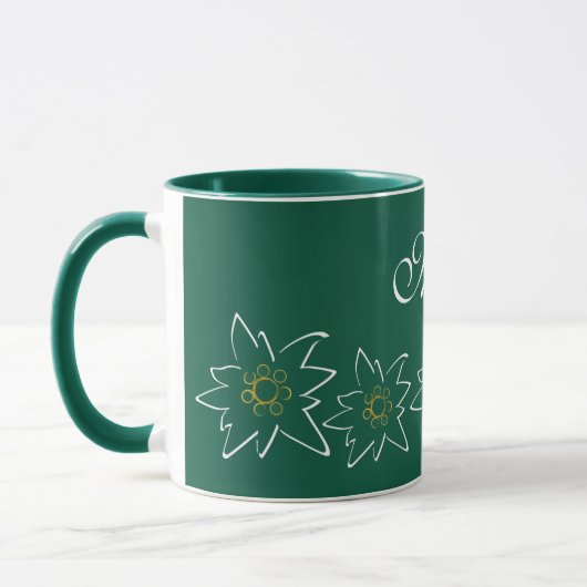 Green Edelweiss Blume Tasse (Links)