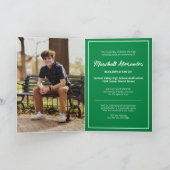 Green Edgy Abstrakt Torn Foto Abschluss Einladung (Innenseite)