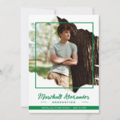 Green Edgy Abstrakt Torn Foto Abschluss Einladung (Vorderseite)