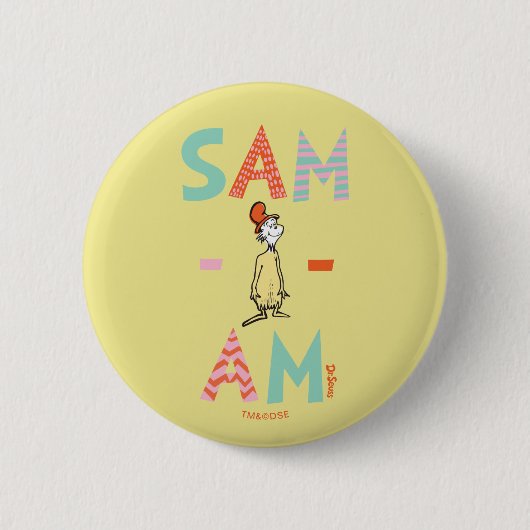 Green Eggs and Ham Sam-I-Am Button (Vorderseite)