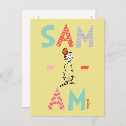 Green Eggs and Ham Sam-I-Am Postkarte (Vorne/Hinten)