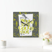 Green Eggs and Ham Would Not Could Quadratische Wanduhr (Zuhause)