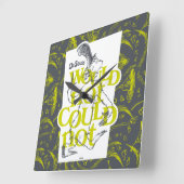 Green Eggs and Ham Would Not Could Quadratische Wanduhr (Winkel)