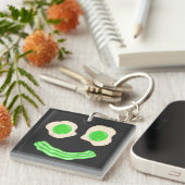 Green Eggs Ham Smile Face Brunch Frühstück Schlüsselanhänger (Vorderseite rechts)