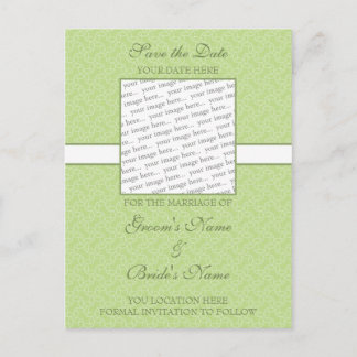 Green Eggshell Save the Date Postcard Ankündigungspostkarte