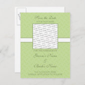 Green Eggshell Save the Date Postcard Ankündigungspostkarte (Vorne/Hinten)