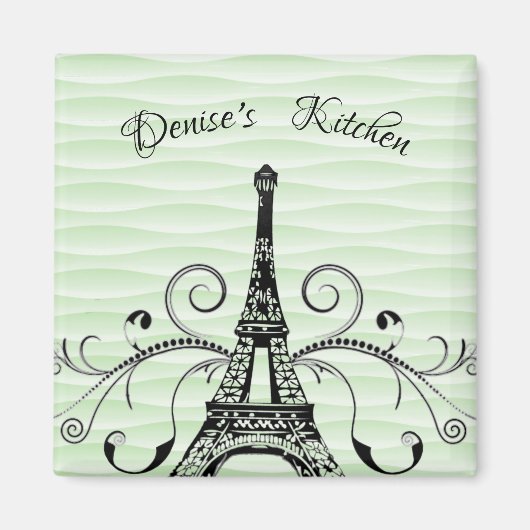 Green Eiffel Tower Blühte Magnet (Vorne)