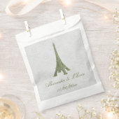 Green Eiffel Tower Damask Wedgefältchen Geschenktütchen (Ausgeschnitten)