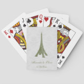 Green Eiffel Tower Damask Wedgefältelkarten Deck Spielkarten (Rückseite)