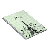 Green Eiffel Tower Flourish Notebook Notizblock (Rechte Seite)