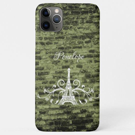 Green Eiffel Tower Grunge Case-Mate iPhone Case (Rückseite)