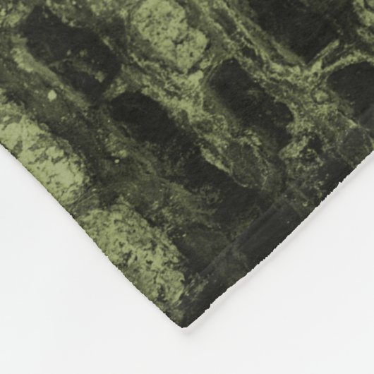 Green Eiffel Tower Grunge Fleece Blanket (Ecke)