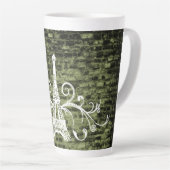 Green Eiffel Tower Grunge Latte Tasse (Rechte Ecke)