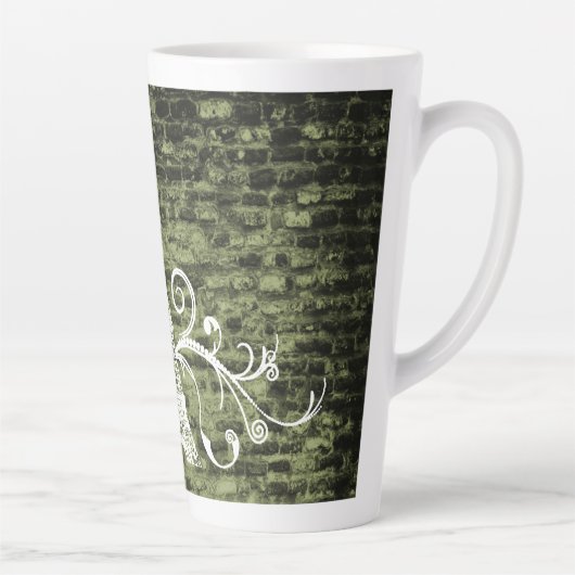 Green Eiffel Tower Grunge Latte Tasse (Rechts)