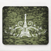 Green Eiffel Tower Grunge Mouse Pad Mousepad (Vorne)