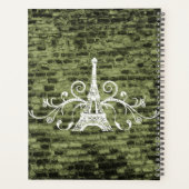 Green Eiffel Tower Grunge Planner Planer (Rückseite)