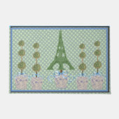 Green Eiffel Tower Topiary Ginger Jars Doormat Fußmatte (Vorderseite)