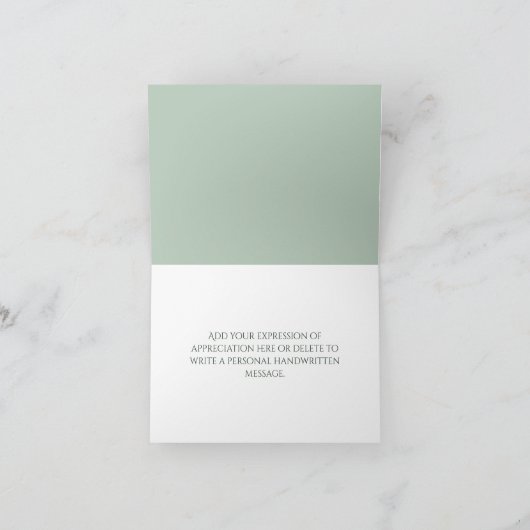 Green Eiffel Tower Wedding Danke Cards (Innenseite)