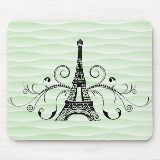 Green Eiffelturm Blüh Mouse Pad Mousepad (Vorne)