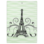 Green Eiffelturm Geblüht Zwischenablage Klemmbrett (Rückseite)