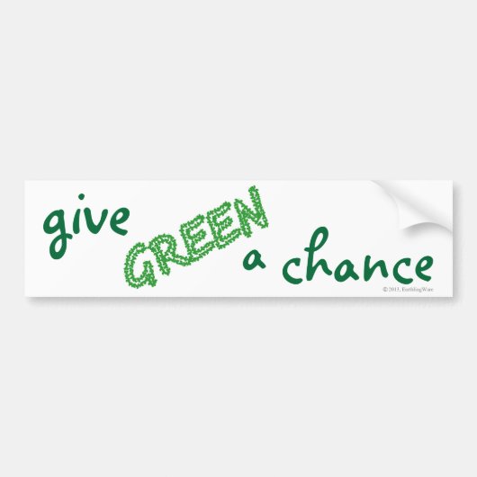 GREEN eine Chance geben Autoaufkleber (Vorne)