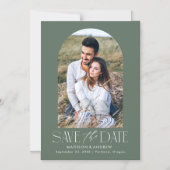 Green | Einfaches modernes Foto Save the Date Magneteinladung (Vorderseite)