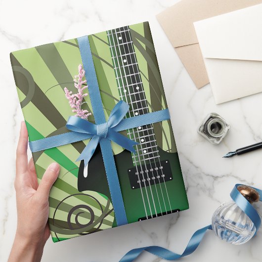 Green Electric Gitarre Geschenkpapier