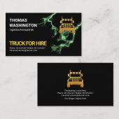 Green Electric Lightning Gold Trucking Transport Visitenkarte (Vorne/Hinten)