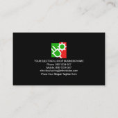 Green Electrical Lightning Strike Electrician Visitenkarte (Rückseite)