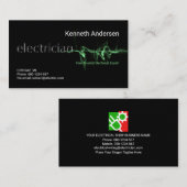 Green Electrical Lightning Strike Electrician Visitenkarte (Vorne/Hinten)