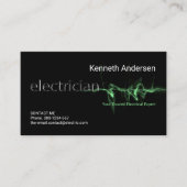 Green Electrical Lightning Strike Electrician Visitenkarte (Vorderseite)