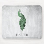 Green Elegance Peacock Personalisiert Mouse Pad Mousepad (Vorne)