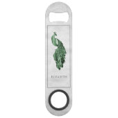 Green Elegance Peacock Personalisierter Bar Key (Vorderseite)