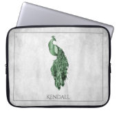 Green Elegance Peacock Personalisierter Laptop-Sie Laptopschutzhülle (Vorderseite)