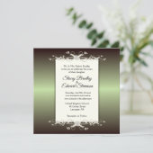 Green Elegance Shine Wedding Einladung (Stehend Vorderseite)