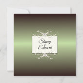 Green Elegance Shine Wedding Einladung (Rückseite)