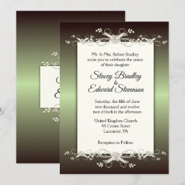 Green Elegance Shine Wedding Einladung