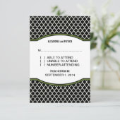 Green Elegane Quarz Response Card RSVP Karte (Stehend Vorderseite)