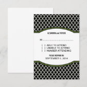 Green Elegane Quarz Response Card RSVP Karte (Vorne/Hinten)