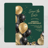 Green Elegant 50th Birthday Einladung (Vorne/Hinten)