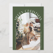 Green Elegant Arch Curve Frohe Weihnachten Foto (Vorderseite)