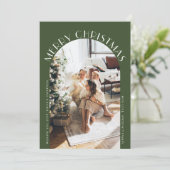Green Elegant Arch Curve Frohe Weihnachten Foto (Stehend Vorderseite)