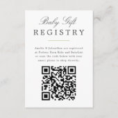 Green Elegant Baby Geschenkregister mit QR-Code Begleitkarte (Vorderseite)