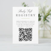 Green Elegant Baby Geschenkregister mit QR-Code Begleitkarte (Stehend Vorderseite)
