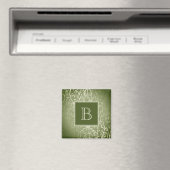 Green Elegant Blüh Monogram Magnet (In Situ (Geschirrspüler))